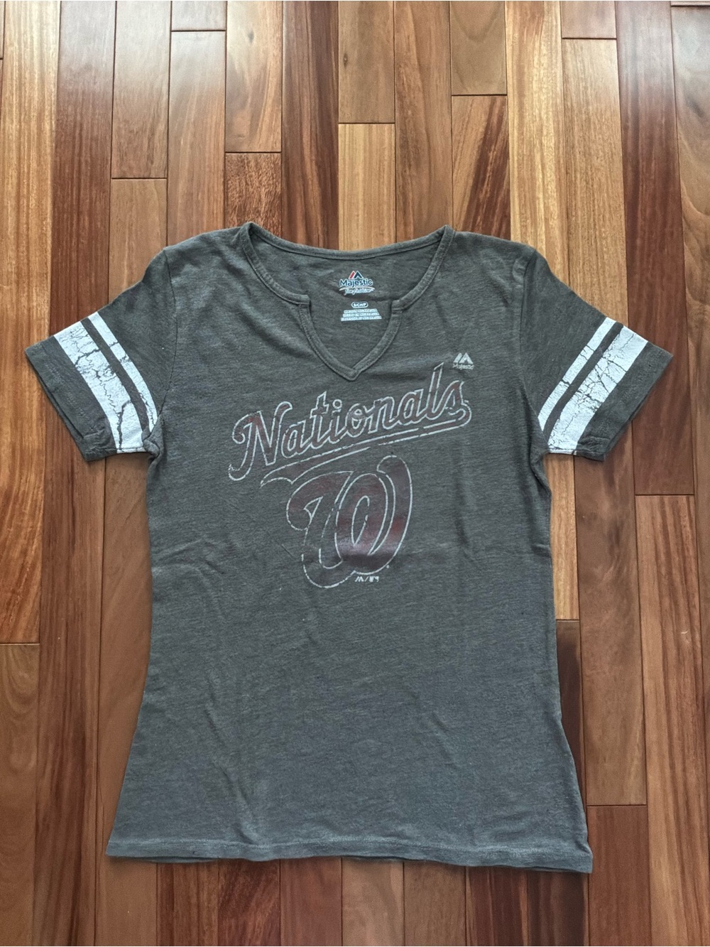 Washington Nationals Grey V-Neck Tee